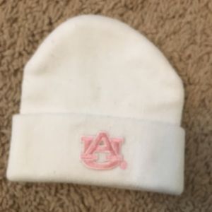 Auburn pink embroidered newborn beanie